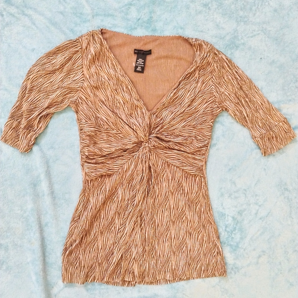 Brown Patterned Women's Top